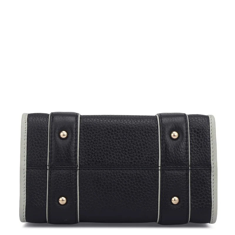 Da Milano Black Small Wax Leather Satchel - Black for Women | Best Price UAE